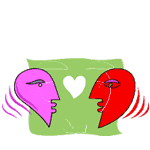 Gif animé coeur bisous